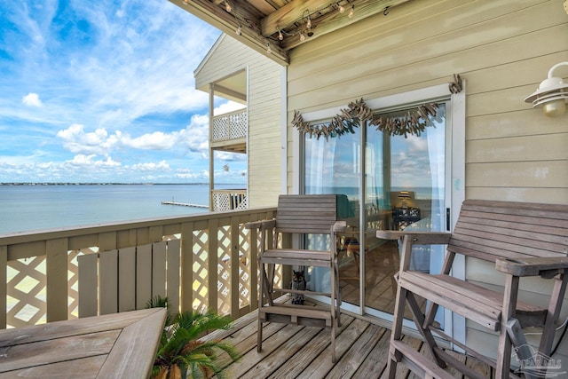 balcony with a water view