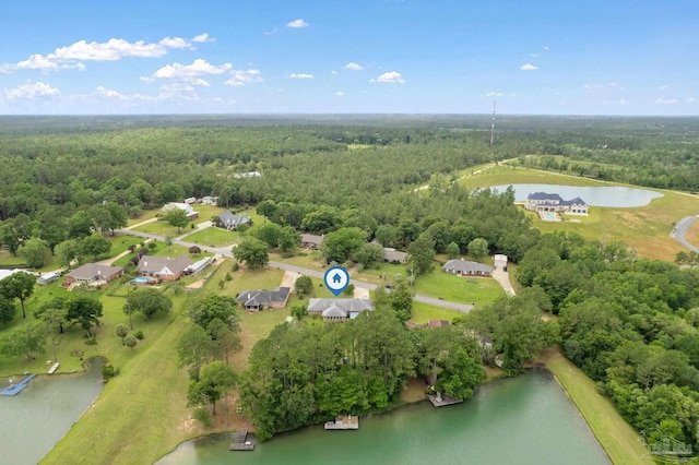 20033 Erin Pond, Seminole, AL 36574 - aerial view featuring a forest view and a water view