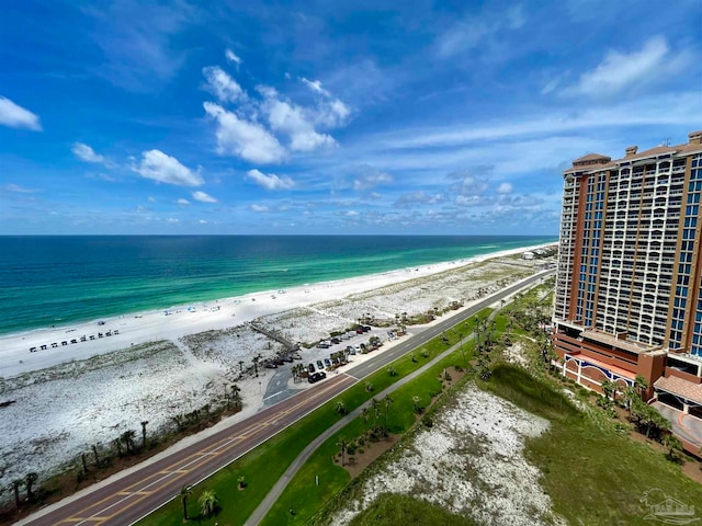 property view of water featuring a view of the beach