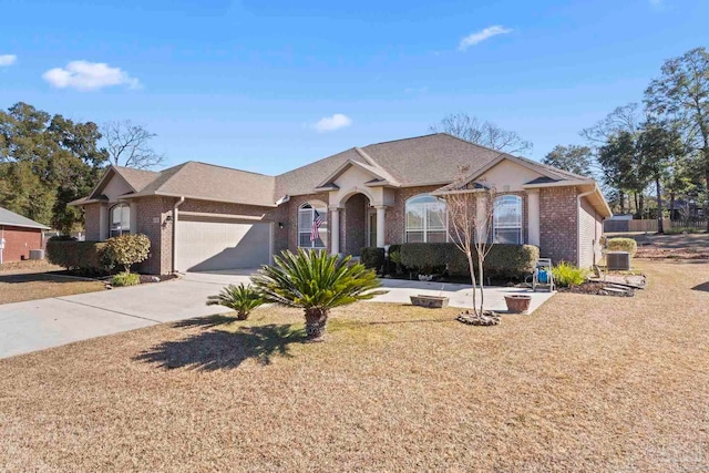 single story home with a garage