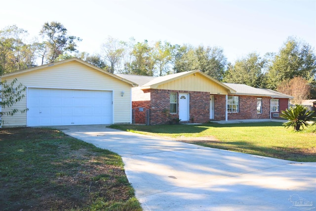 349 Western Pines Rd, Cantonment, FL 32533 - single story home featuring concrete driveway, brick siding, and a front yard