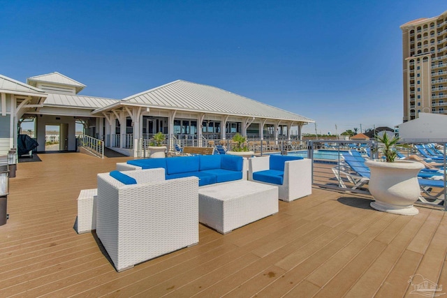 14273 Beach Heather Ct, Pensacola, FL 32507 - deck featuring an outdoor living space