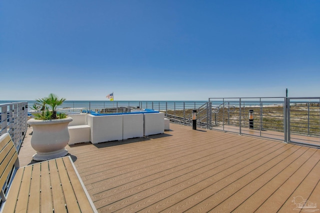 14273 Beach Heather Ct, Pensacola, FL 32507 - wooden terrace with a water view