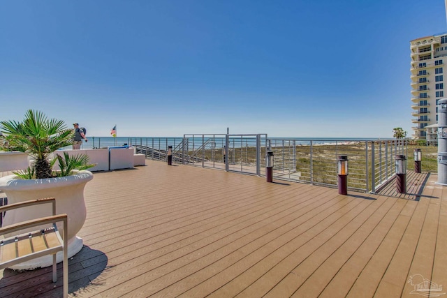 14273 Beach Heather Ct, Pensacola, FL 32507 - wooden terrace with a water view