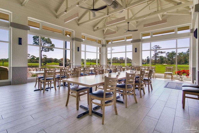 14273 Beach Heather Ct, Pensacola, FL 32507 - sunroom featuring beamed ceiling