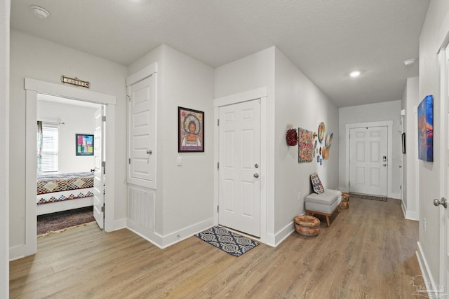 entryway with light wood-type flooring