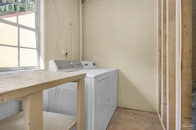 laundry room with independent washer and dryer