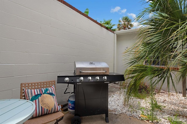 view of patio with area for grilling