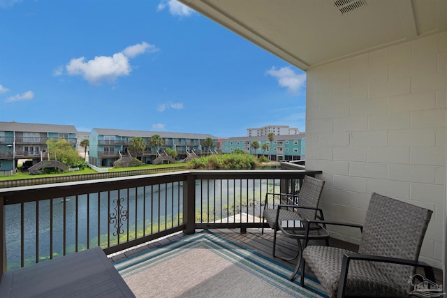 balcony with a water view