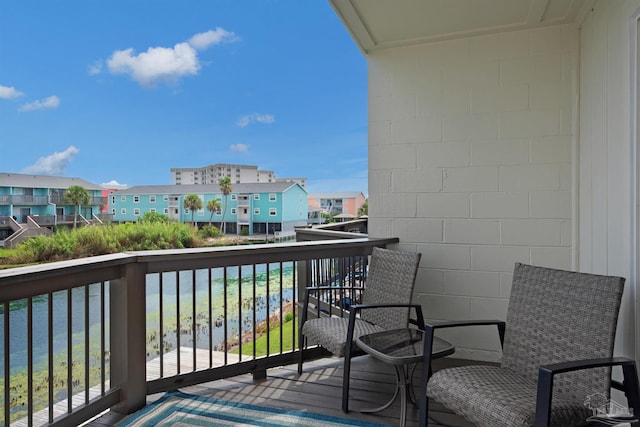 balcony with a water view