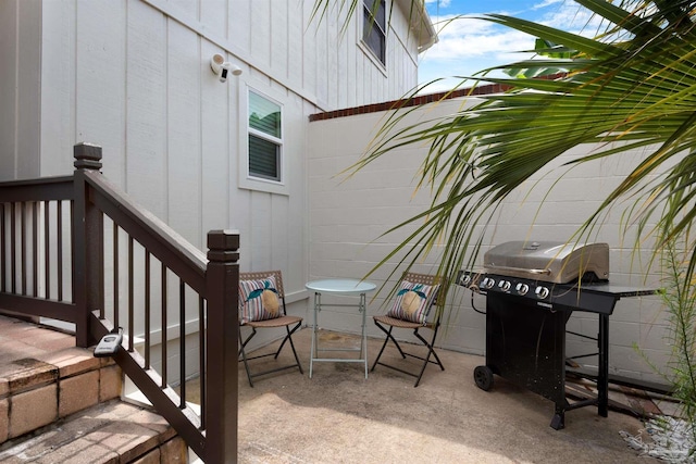 view of patio / terrace featuring a grill