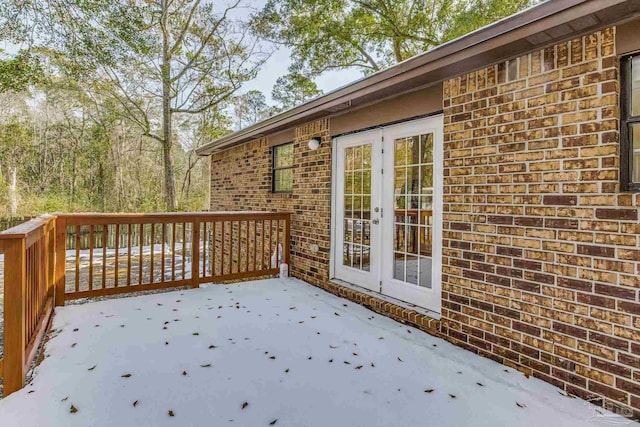 deck featuring french doors