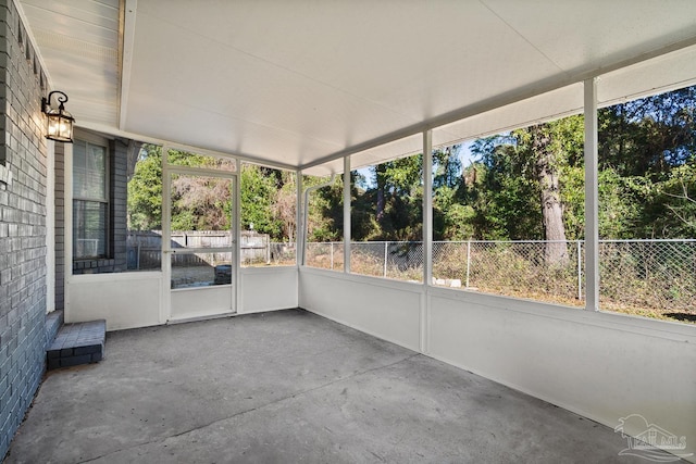 view of unfurnished sunroom