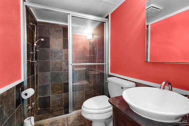 4881 Calvin Dr, Milton, FL 32583 - bathroom with toilet, a shower stall, and vanity