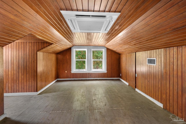 4881 Calvin Dr, Milton, FL 32583 - bonus room featuring wooden ceiling, hardwood / wood-style flooring, wooden walls, and vaulted ceiling
