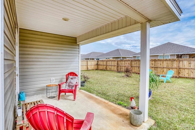 view of patio with a fenced backyard