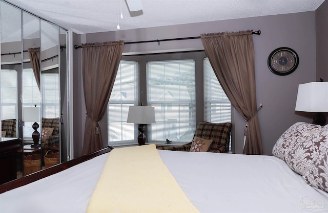 bedroom featuring a textured ceiling