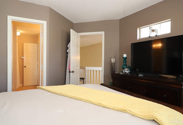 bedroom with a textured ceiling