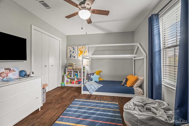 4684 Evelyn St, Pace, FL 32571 - bedroom with wood finished floors and a ceiling fan