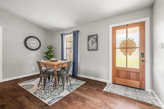4684 Evelyn St, Pace, FL 32571 - dining room with wood finished floors, baseboards, and lofted ceiling