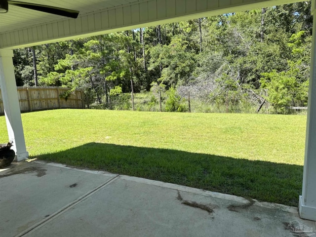 view of yard with a patio area