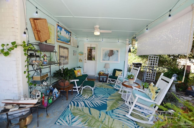 view of patio / terrace with ceiling fan