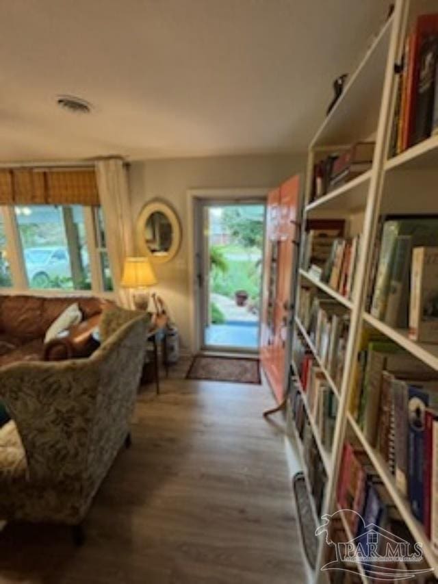 interior space with wood-type flooring