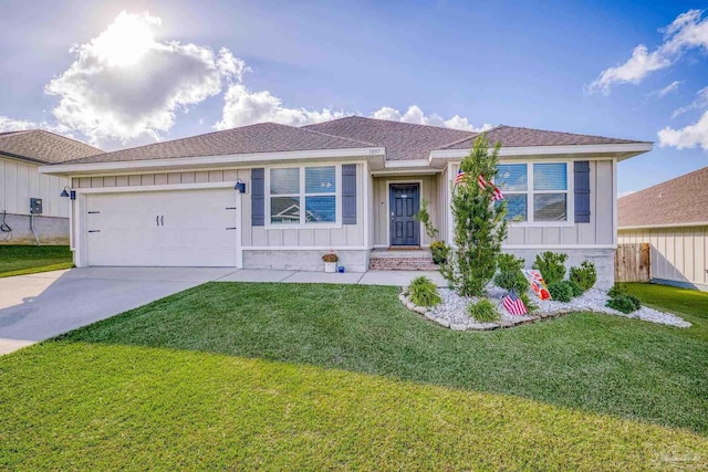 3897 James Stovall St, Pensacola, FL 32526 - ranch-style house featuring board and batten siding, concrete driveway, and a garage