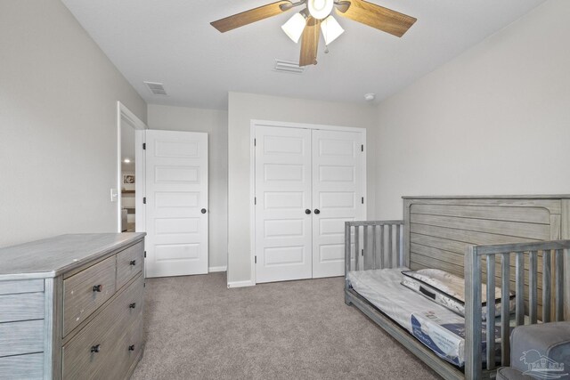 3897 James Stovall St, Pensacola, FL 32526 - bedroom with a closet, carpet, a ceiling fan, and baseboards