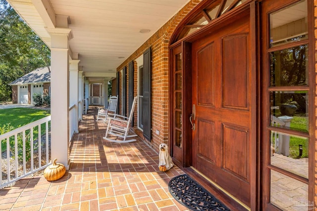 view of patio / terrace featuring covered porch