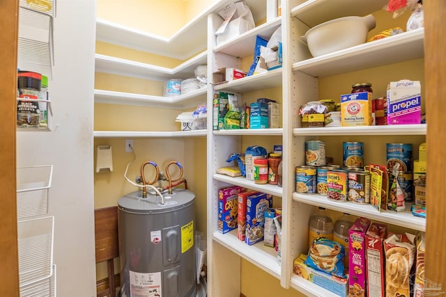 pantry featuring water heater