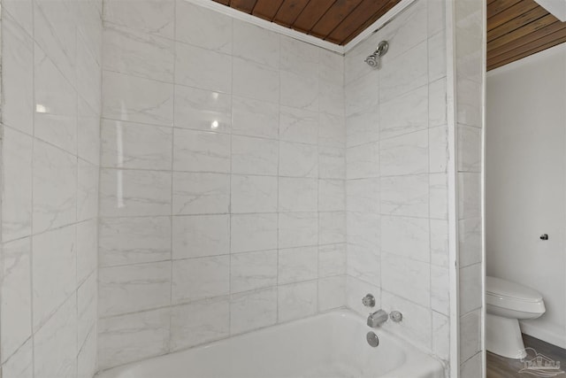 204 Chaseville St, Pensacola, FL 32507 - bathroom with toilet, tub / shower combination, and wood ceiling
