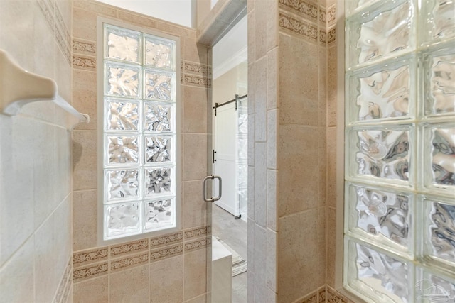 4282 Walden Way, Gulf Breeze, FL 32563 - bathroom with a tile shower and tile walls