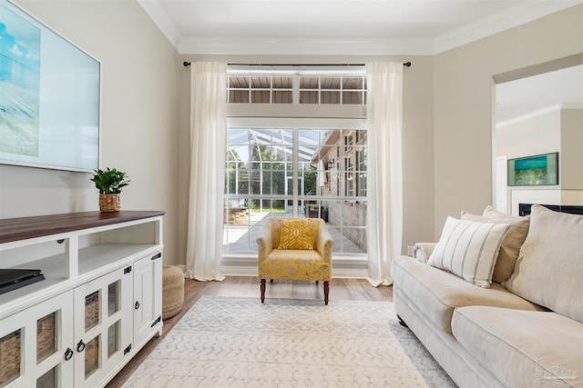 4282 Walden Way, Gulf Breeze, FL 32563 - sitting room featuring crown molding and light wood-type flooring