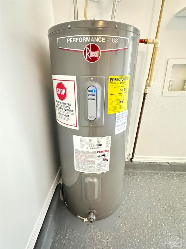 utilities featuring electric water heater