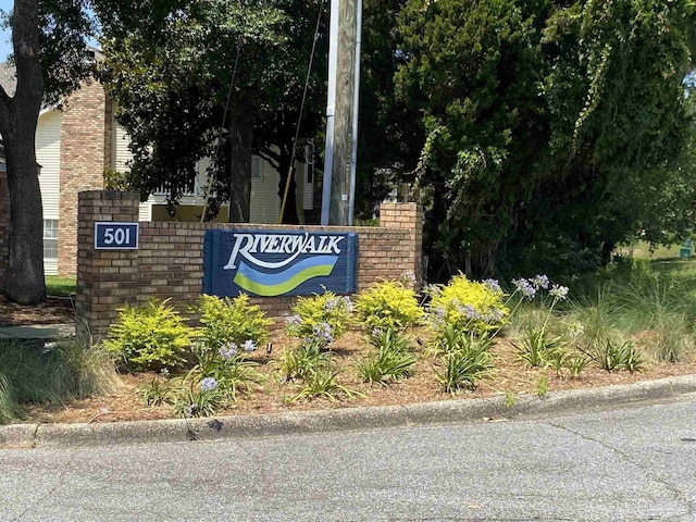 view of community sign