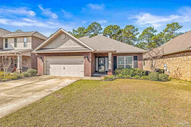 craftsman-style house with a garage and a front yard