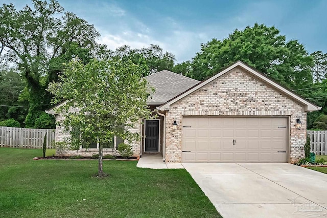 7929 Huntington Creek Ln, Pensacola, FL 32526 - view of front of house with an attached garage, driveway, a shingled roof, and stone siding