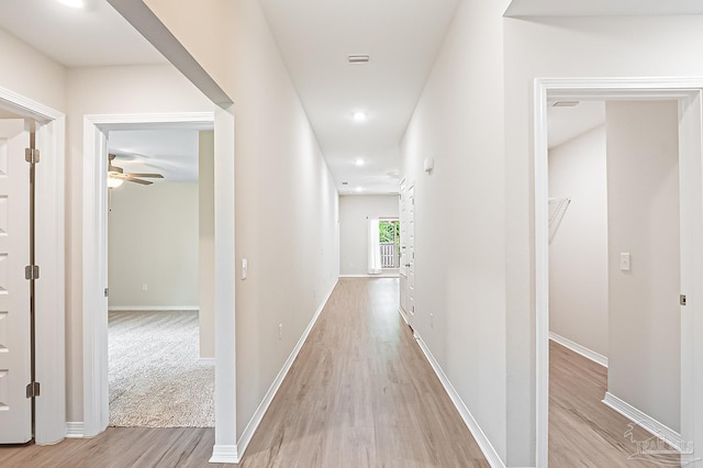 7929 Huntington Creek Ln, Pensacola, FL 32526 - hall with light wood-type flooring, recessed lighting, and baseboards