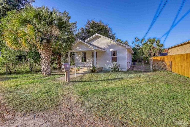 view of front of home with a front yard