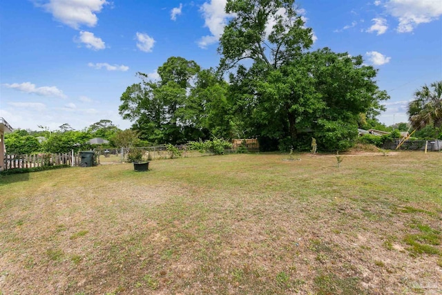 view of yard with fence