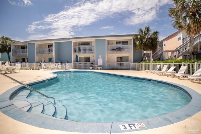 view of pool with a patio area