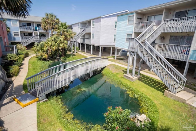 view of community featuring a water view