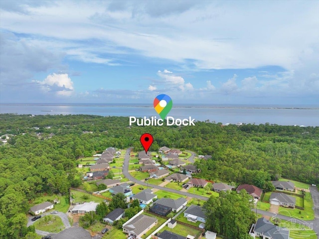 5379 Longhorn Trl, Gulf Breeze, FL 32563 - aerial view of property and surrounding area featuring a large body of water and nearby suburban area