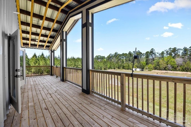 deck with a lawn