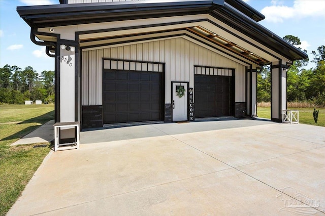garage with driveway