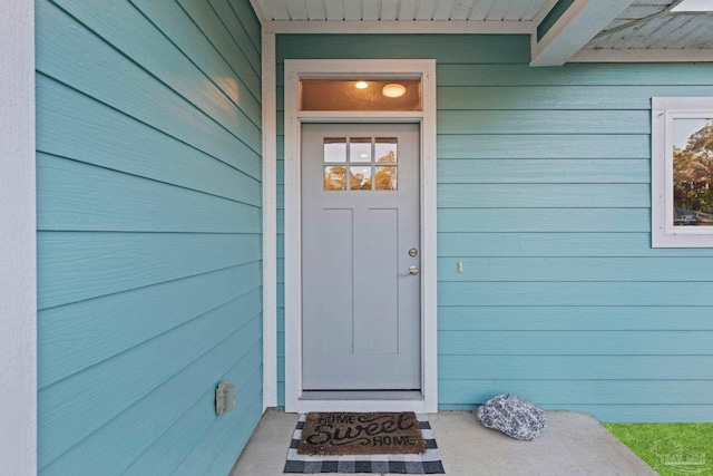 view of doorway to property