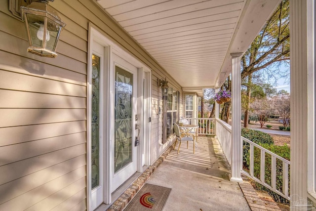 view of patio / terrace featuring covered porch