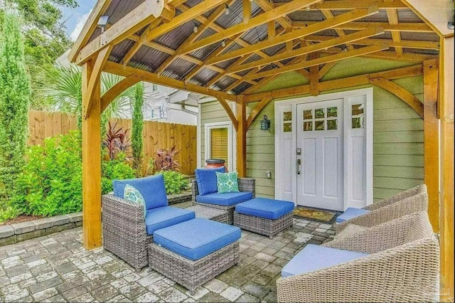 view of patio with a gazebo