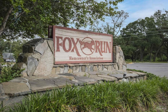 view of community sign